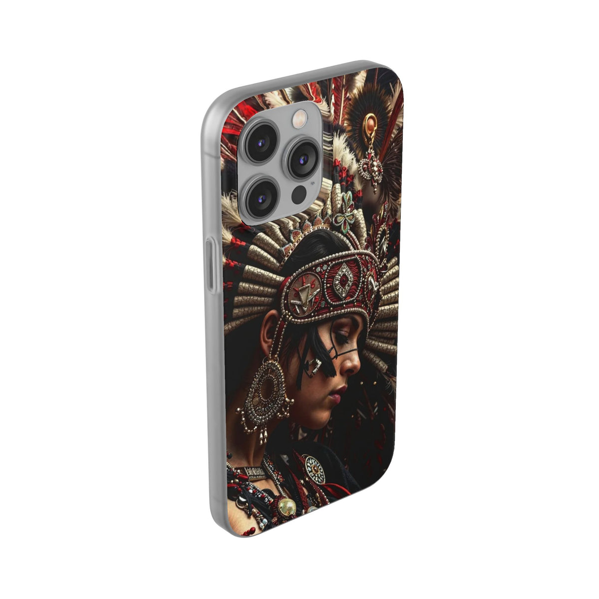 Aztec Goddess Spirit – Flexi Phone Case (iPhone & Samsung • Clear TPU • Made in USA • Personalized Option)