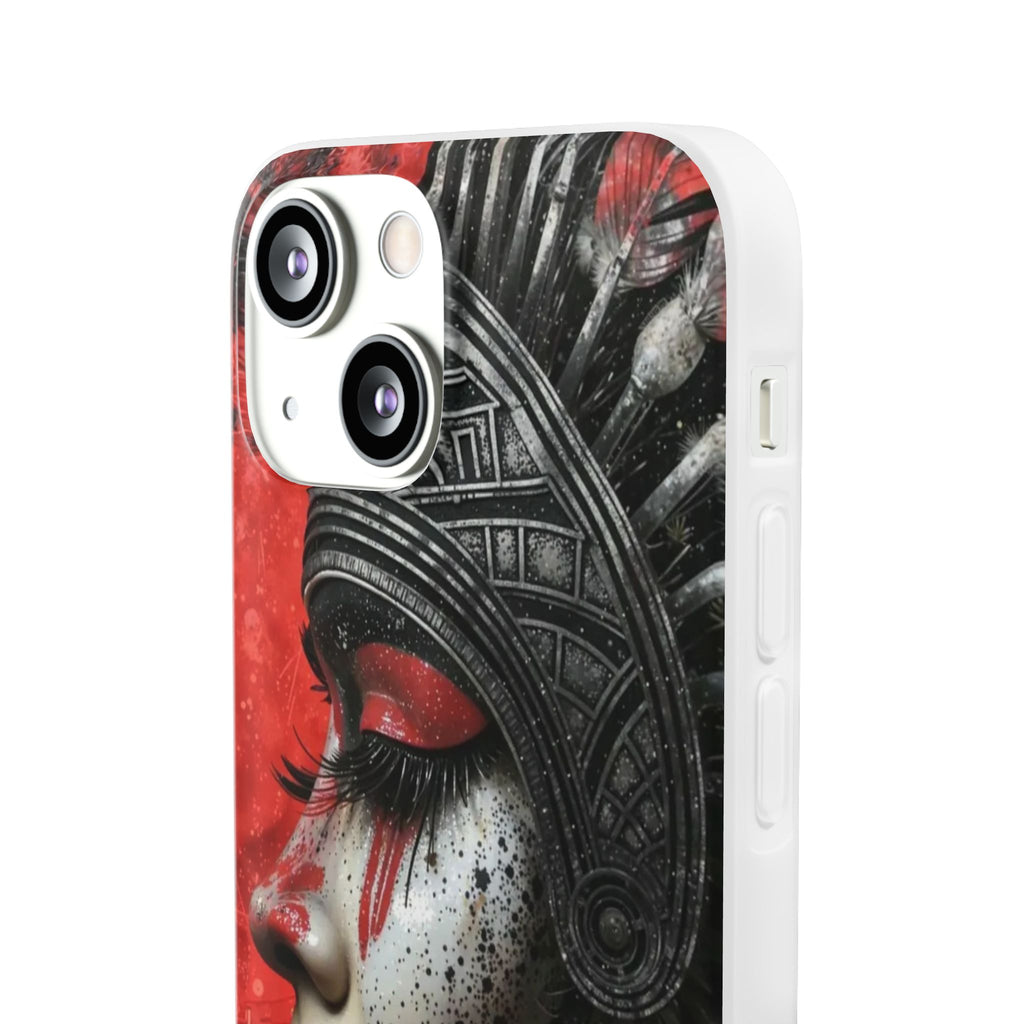 Aztec Fearless Goddess – Flexi Phone Case (iPhone & Samsung • Clear TPU • Made in USA • Personalized Option)