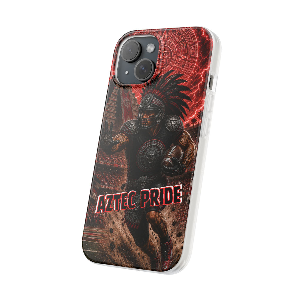 Aztec Football Warrior – Flexi Phone Case (iPhone & Samsung • Clear TPU • Made in USA • Personalized Option)