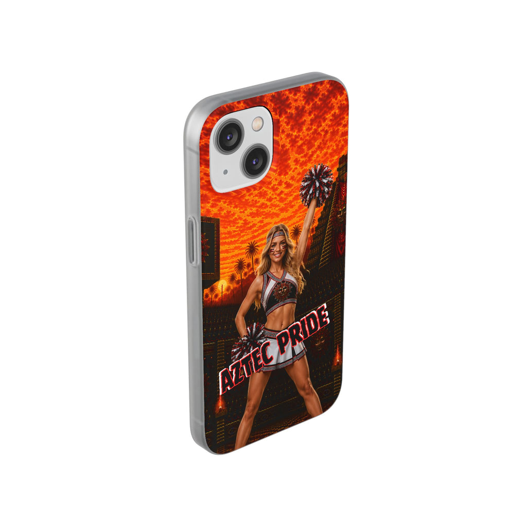 Aztec Cheerleader Warrior – Flexi Phone Case (iPhone & Samsung • Clear TPU • Made & Shipped in the USA • 🚚 FREE USA Shipping • Personalized Option)