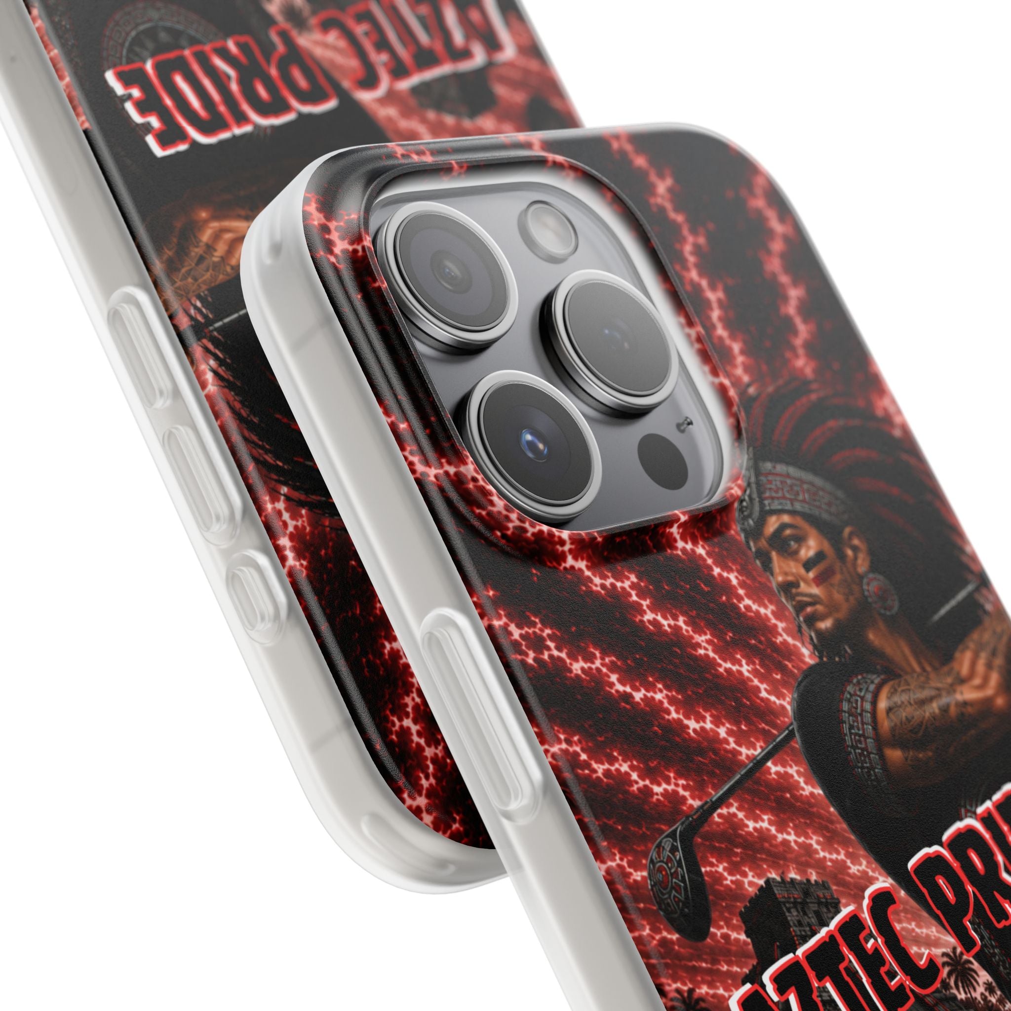 Aztec Golf Male Warrior – Flexi Phone Case (iPhone & Samsung • Clear TPU • Made & Shipped in the USA • 🚚 FREE USA Shipping • Personalized Option)