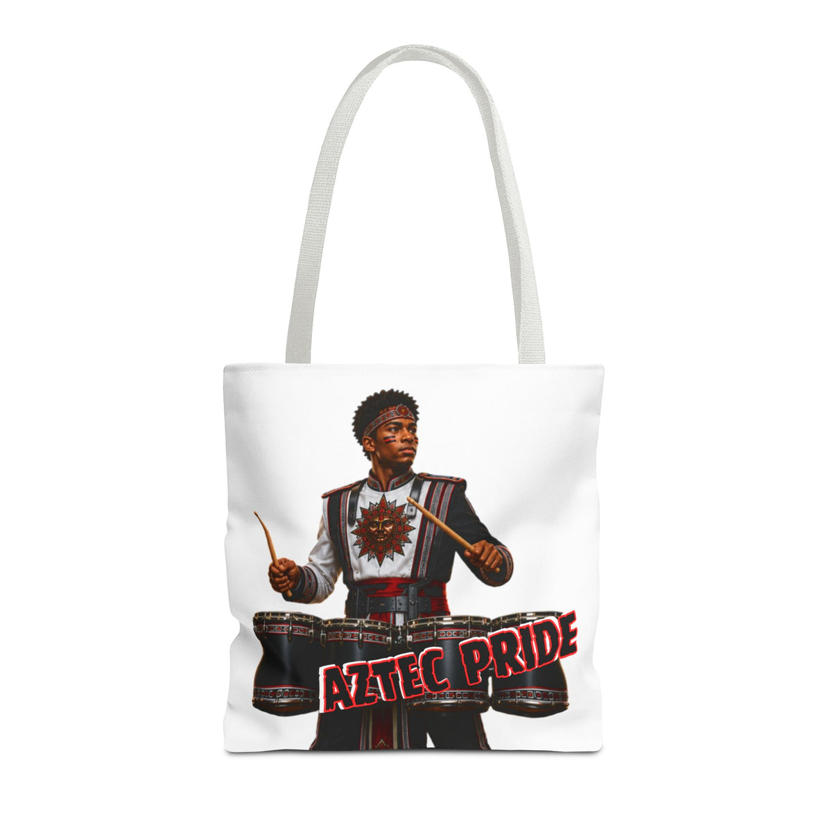 Aztec Band Warrior Tote Bag | Aztec-Inspired AI Art • Made & Shipped in the USA • 🚚 FREE USA Shipping • FREE Personalization