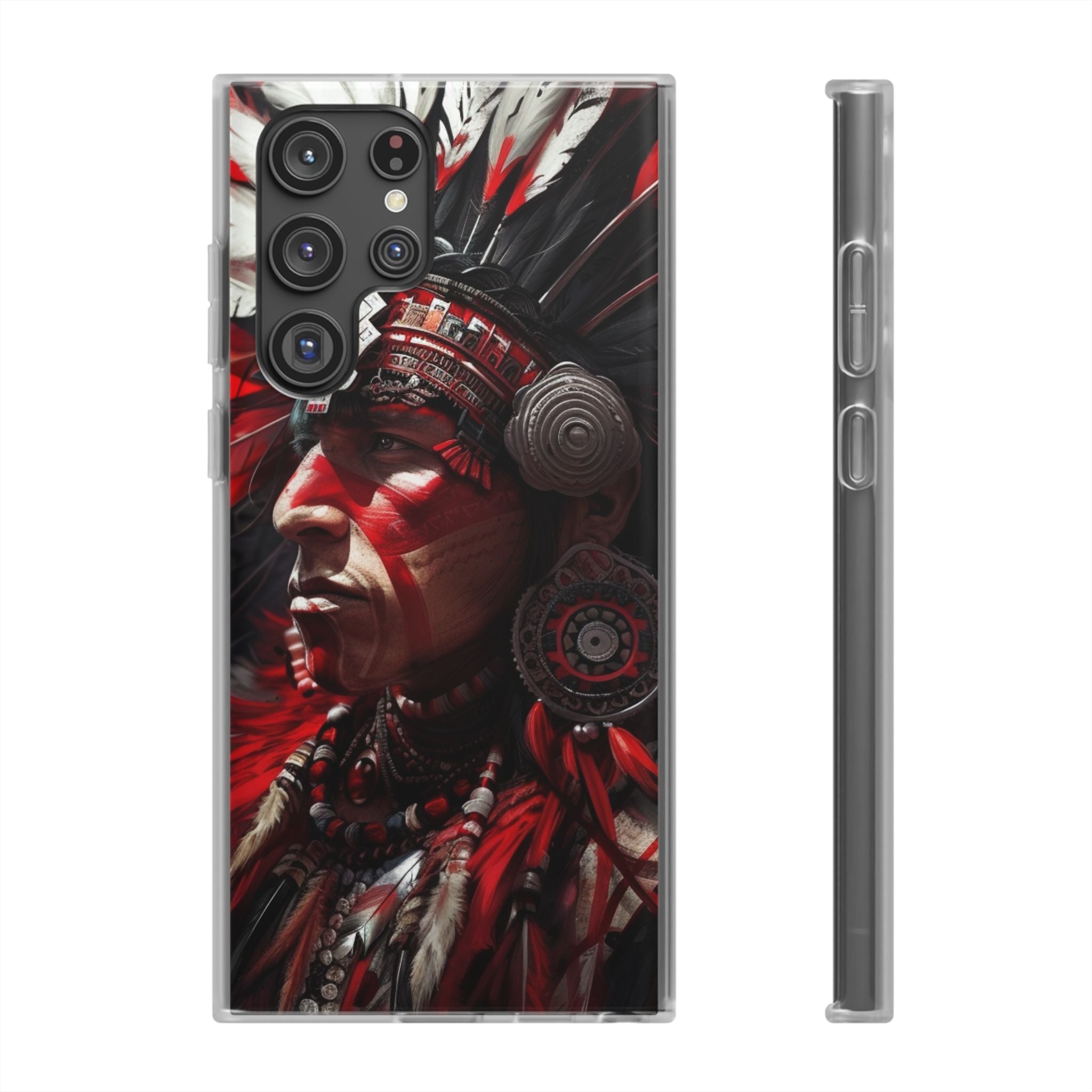 Aztec Loyal Warrior – Flexi Phone Case (iPhone & Samsung • Clear TPU • Made in USA • Personalized Option)