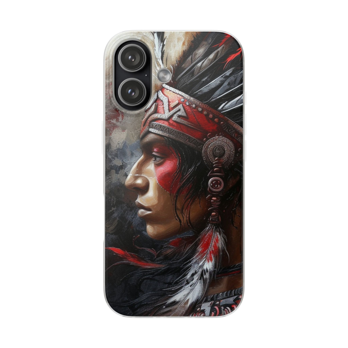 Aztec Silent Warrior – Flexi Phone Case (iPhone & Samsung • Clear TPU • Made in USA • Personalized Option)
