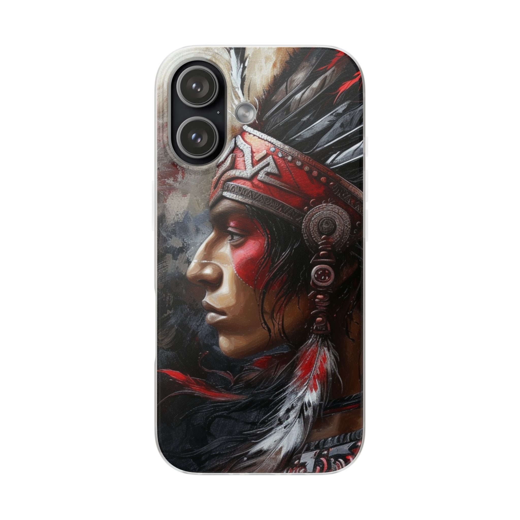 Aztec Silent Warrior – Flexi Phone Case (iPhone & Samsung • Clear TPU • Made in USA • Personalized Option)