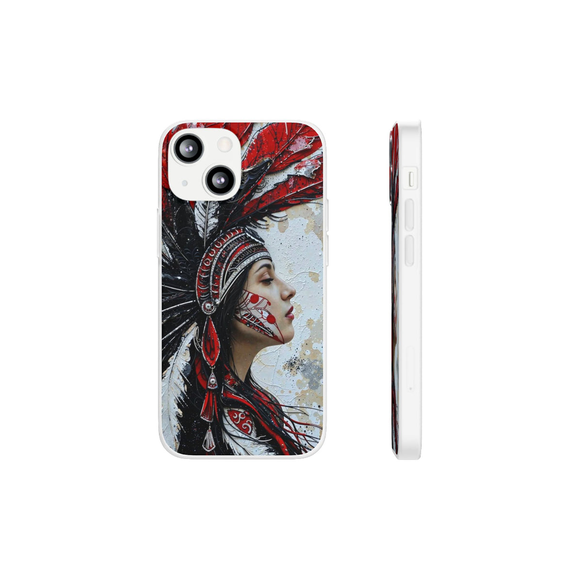 Aztec Silent Goddess – Flexi Phone Case (iPhone & Samsung • Clear TPU • Made in USA • Personalized Option)