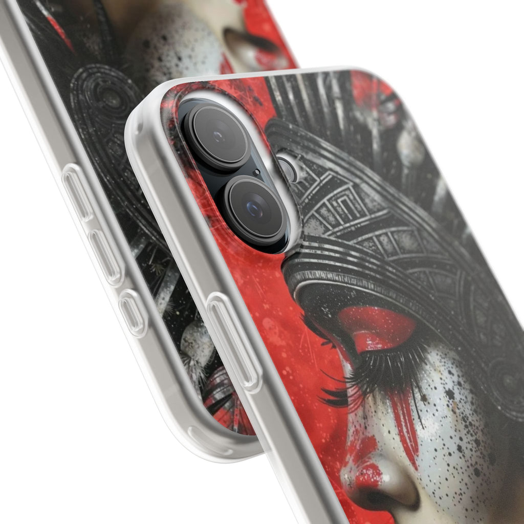 Aztec Fearless Goddess – Flexi Phone Case (iPhone & Samsung • Clear TPU • Made in USA • Personalized Option)