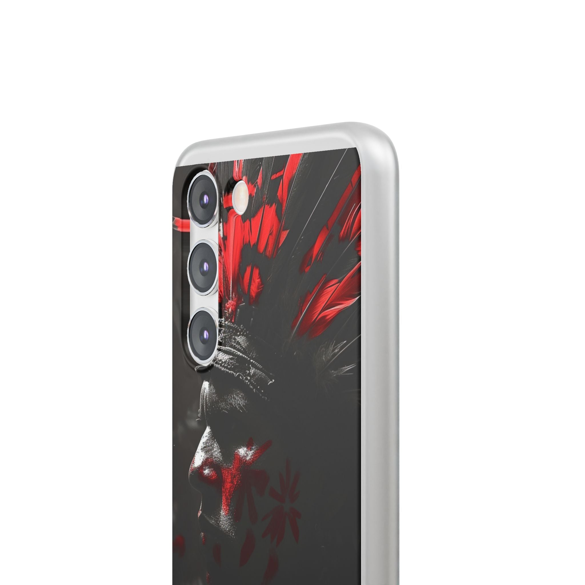 Aztec Jaguar Warrior – Flexi Phone Case (iPhone & Samsung • Clear TPU • Made in USA • Personalized Option)