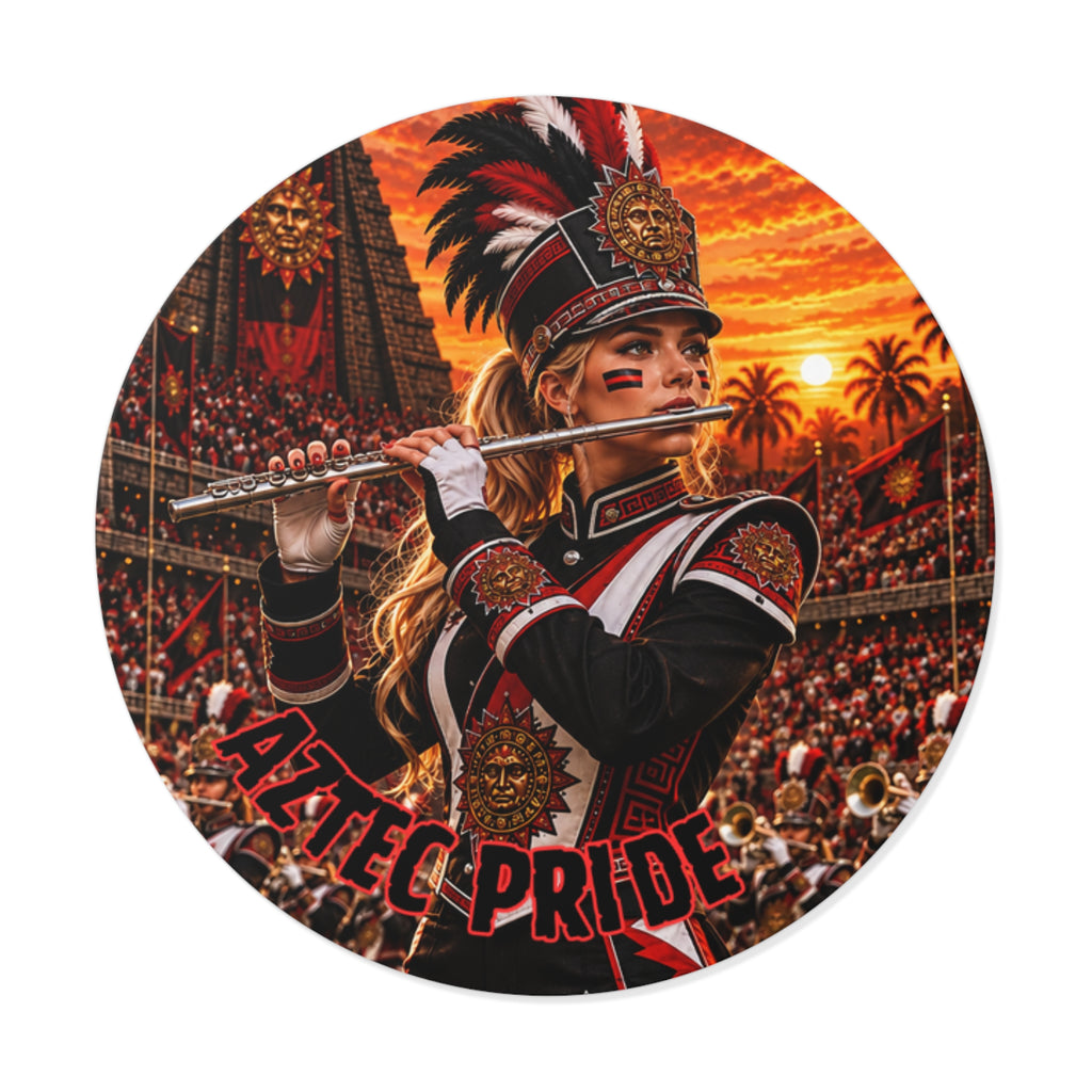 Aztec Band Warrior Round Vinyl Sticker 2”–6” | Made & Shipped in the USA • 🚚 FREE USA Shipping • Personalized Option
