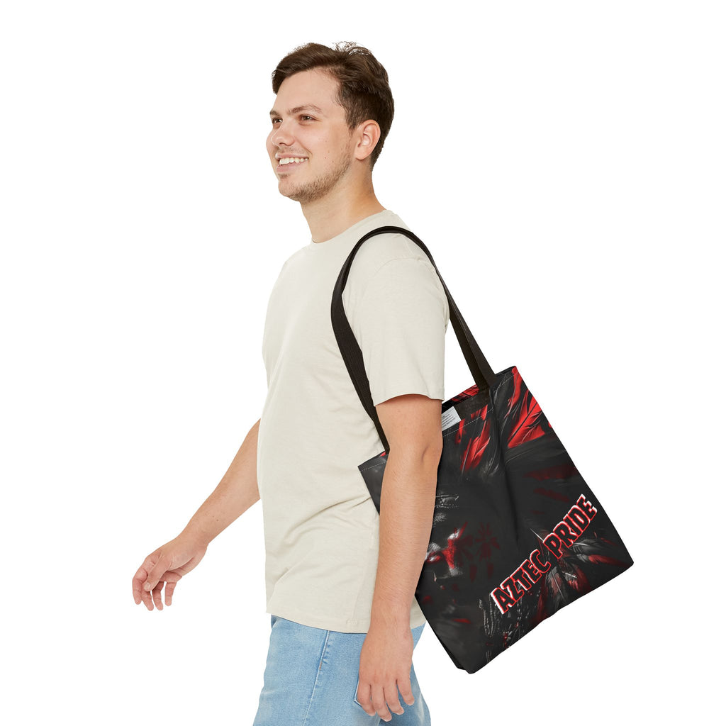 Aztec Jaguar Warrior Tote Bag – Aztec-Inspired Reusable Shopping Bag | GringoArte