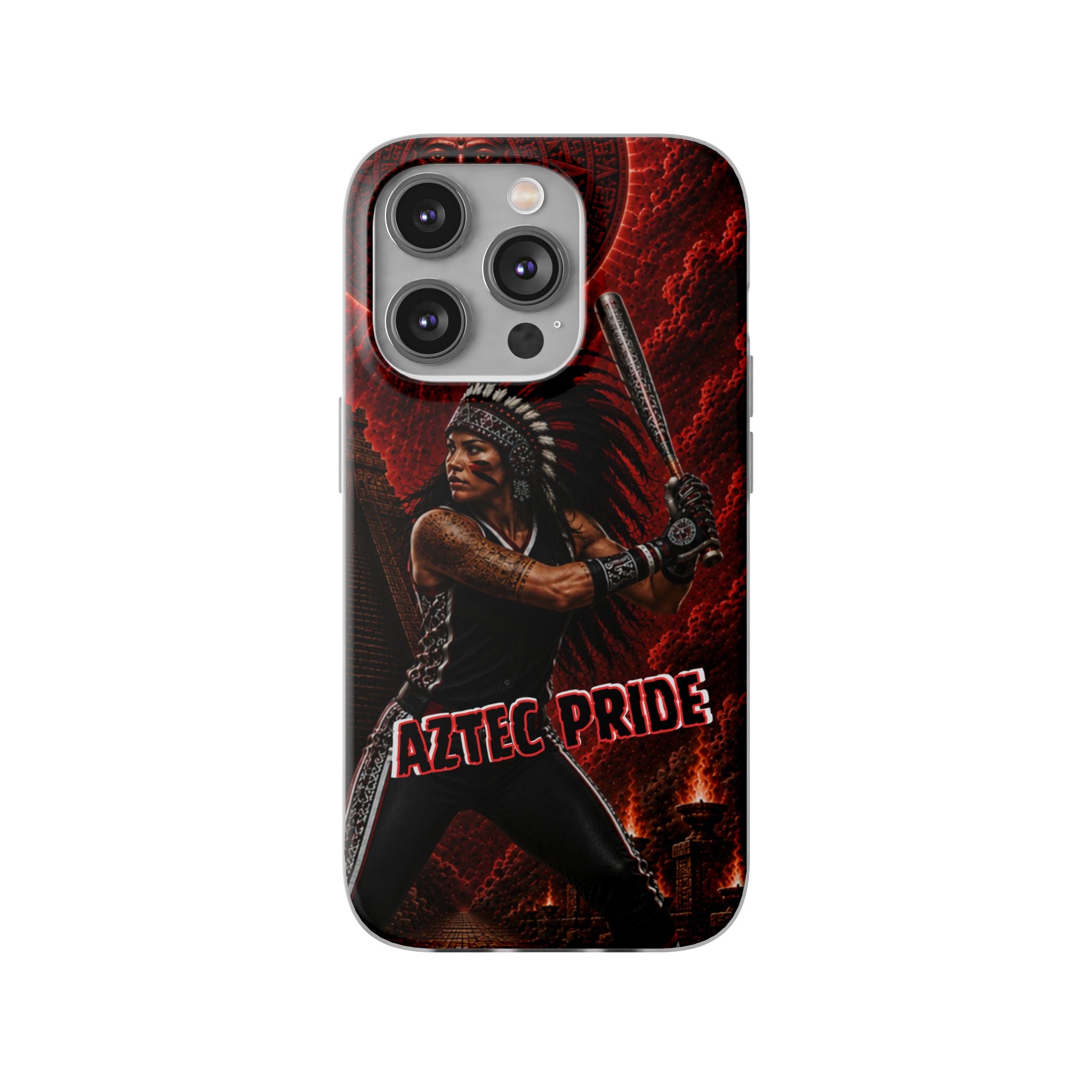 Aztec Softball Warrior – Flexi Phone Case (iPhone & Samsung • Clear TPU • Made in USA • Personalized Option)
