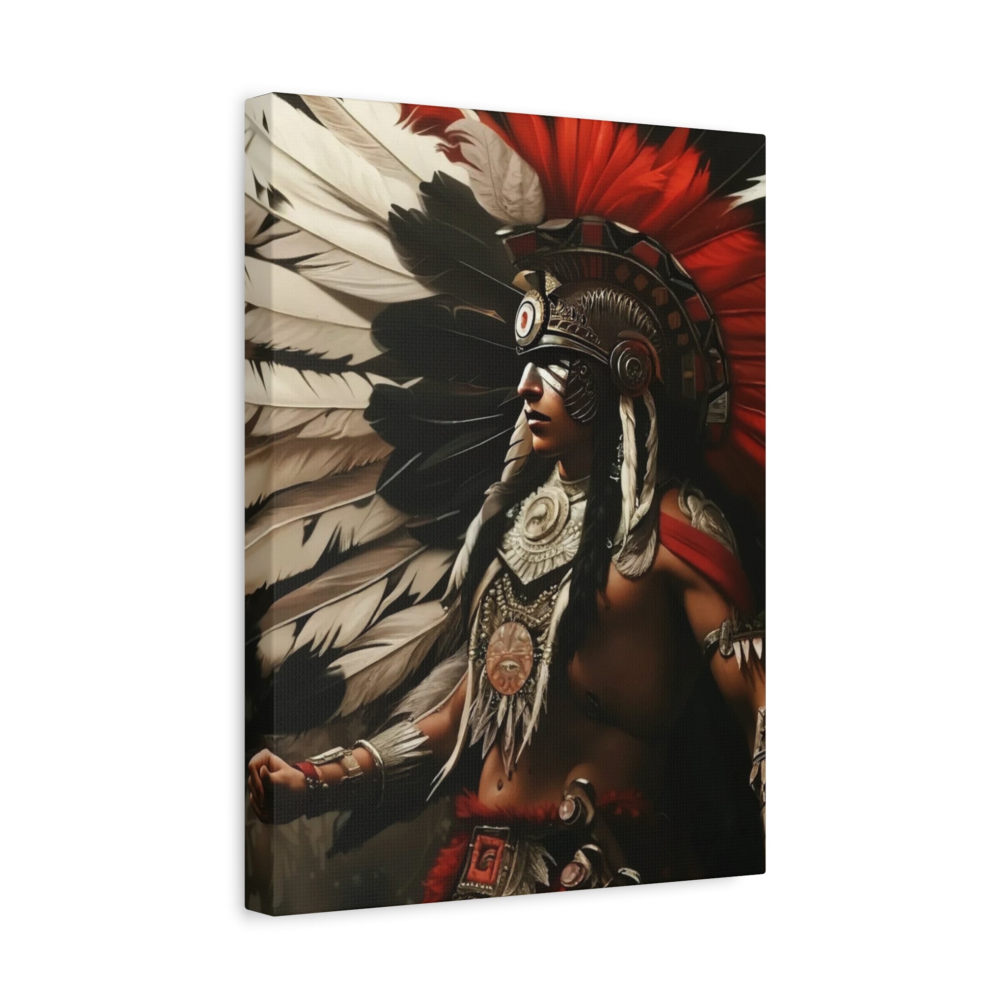 Aztec Fierce Warrior – Bold Aztec Wall Art Canvas
