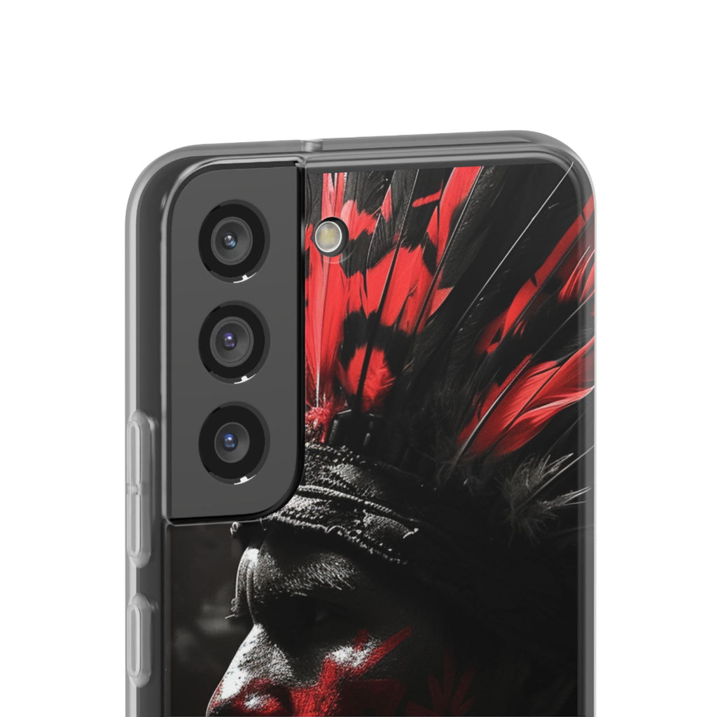 Aztec Jaguar Warrior – Flexi Phone Case (iPhone & Samsung • Clear TPU • Made in USA • Personalized Option)