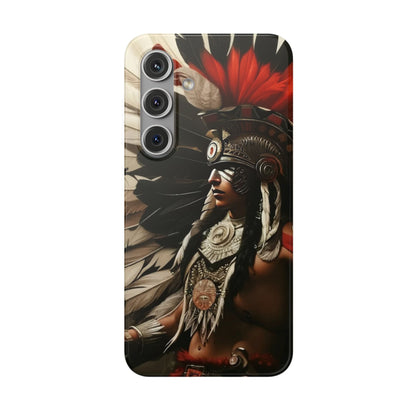Aztec Fierce Warrior – Flexi Phone Case (iPhone & Samsung • Clear TPU • Made in USA • Personalized Option)