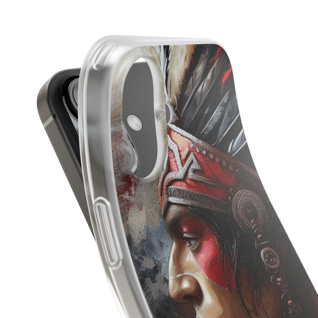 Aztec Silent Warrior – Flexi Phone Case (iPhone & Samsung • Clear TPU • Made in USA • Personalized Option)