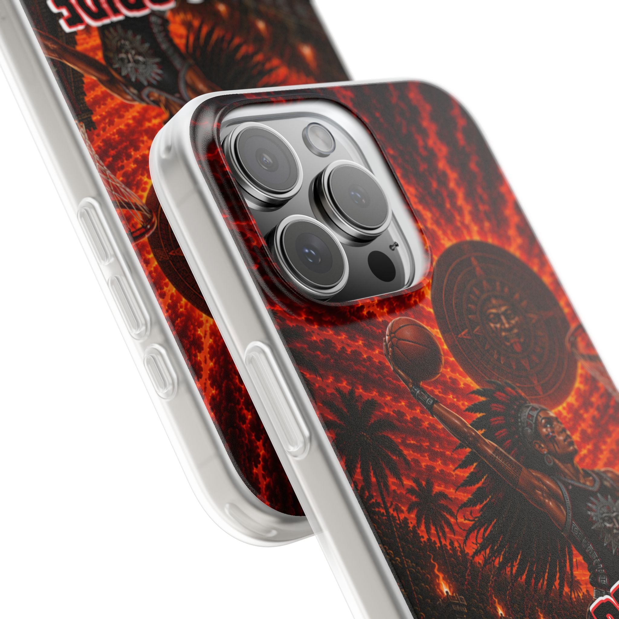 Aztec Basketball Female Warrior – Flexi Phone Case (iPhone & Samsung • Clear TPU • Made & Shipped in the USA • 🚚 FREE USA Shipping • Personalized Option)