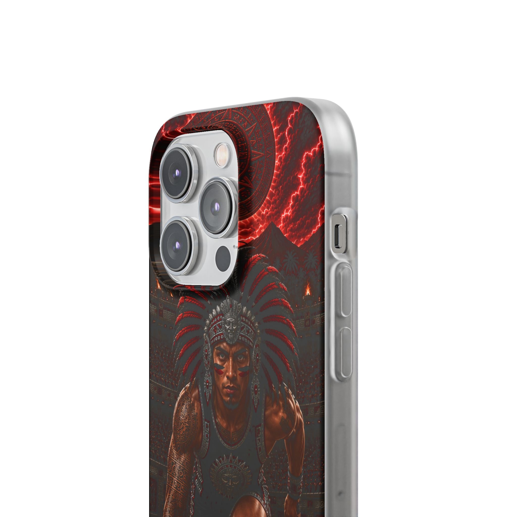 Aztec Track & Field Male Warrior – Flexi Phone Case (iPhone & Samsung • Clear TPU • Made & Shipped in the USA • 🚚 FREE USA Shipping • Personalized Option)
