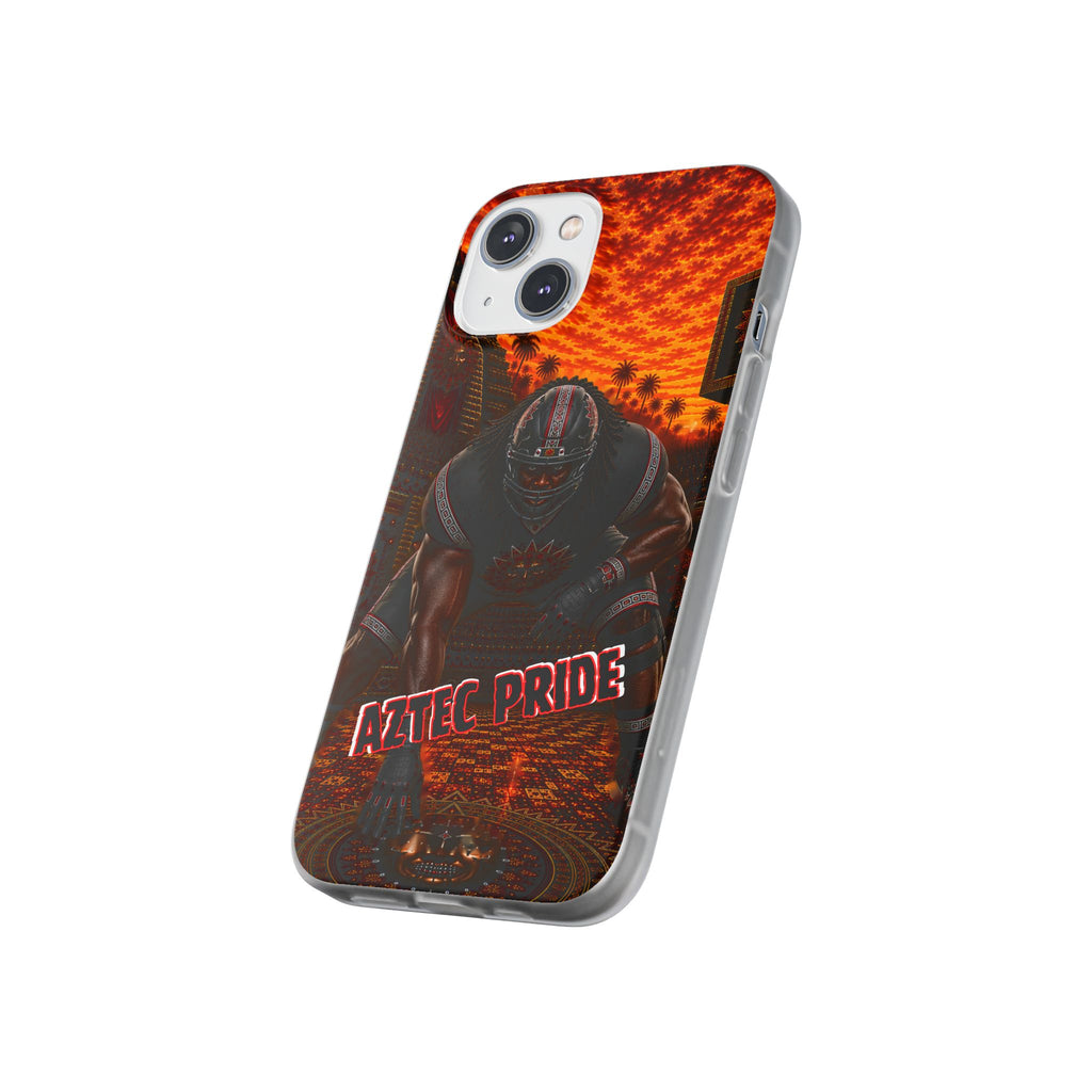 Aztec Football Warrior – Flexi Phone Case (iPhone & Samsung • Clear TPU • Made & Shipped in the USA • 🚚 FREE USA Shipping • Personalized Option)