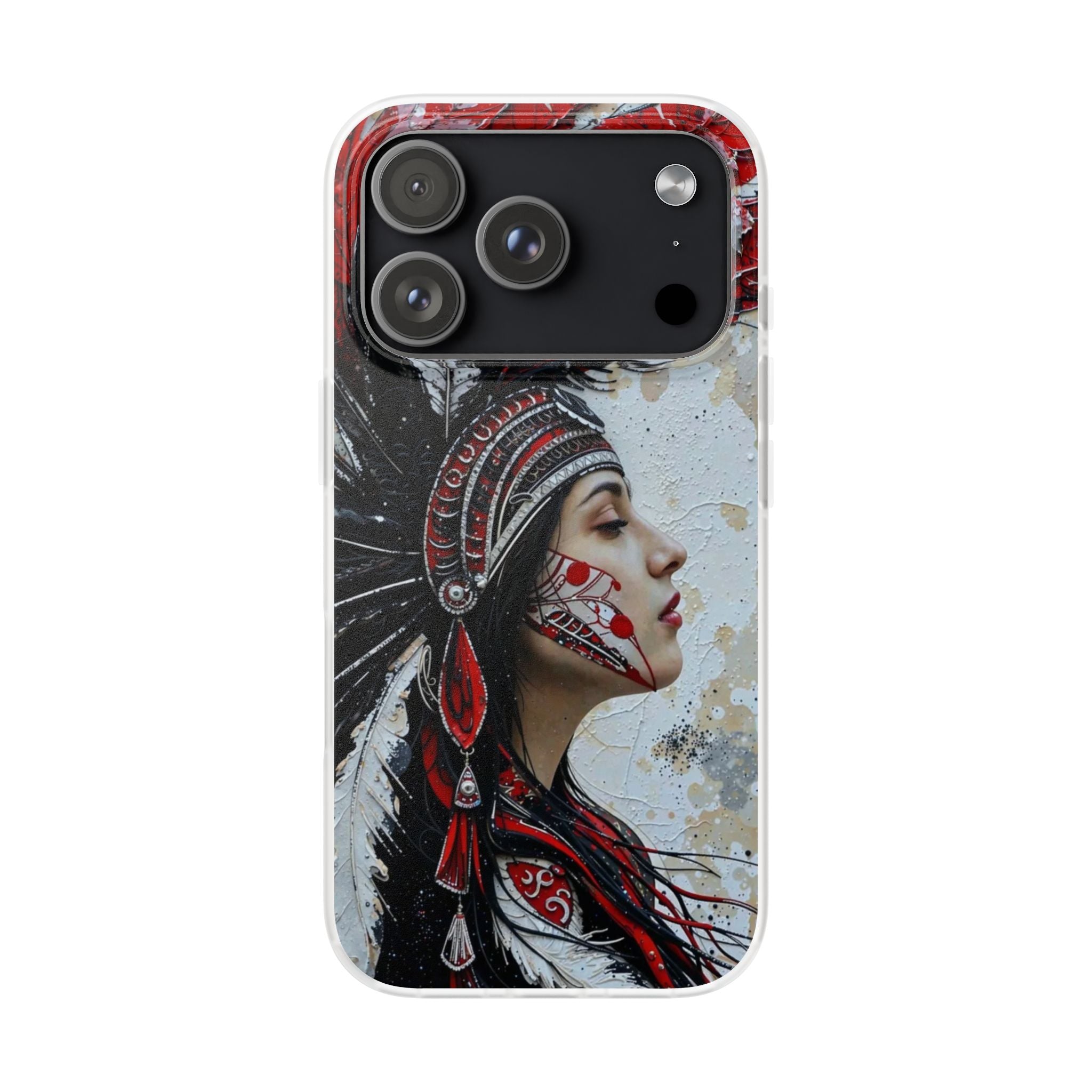 Aztec Silent Goddess – Flexi Phone Case (iPhone & Samsung • Clear TPU • Made in USA • Personalized Option)
