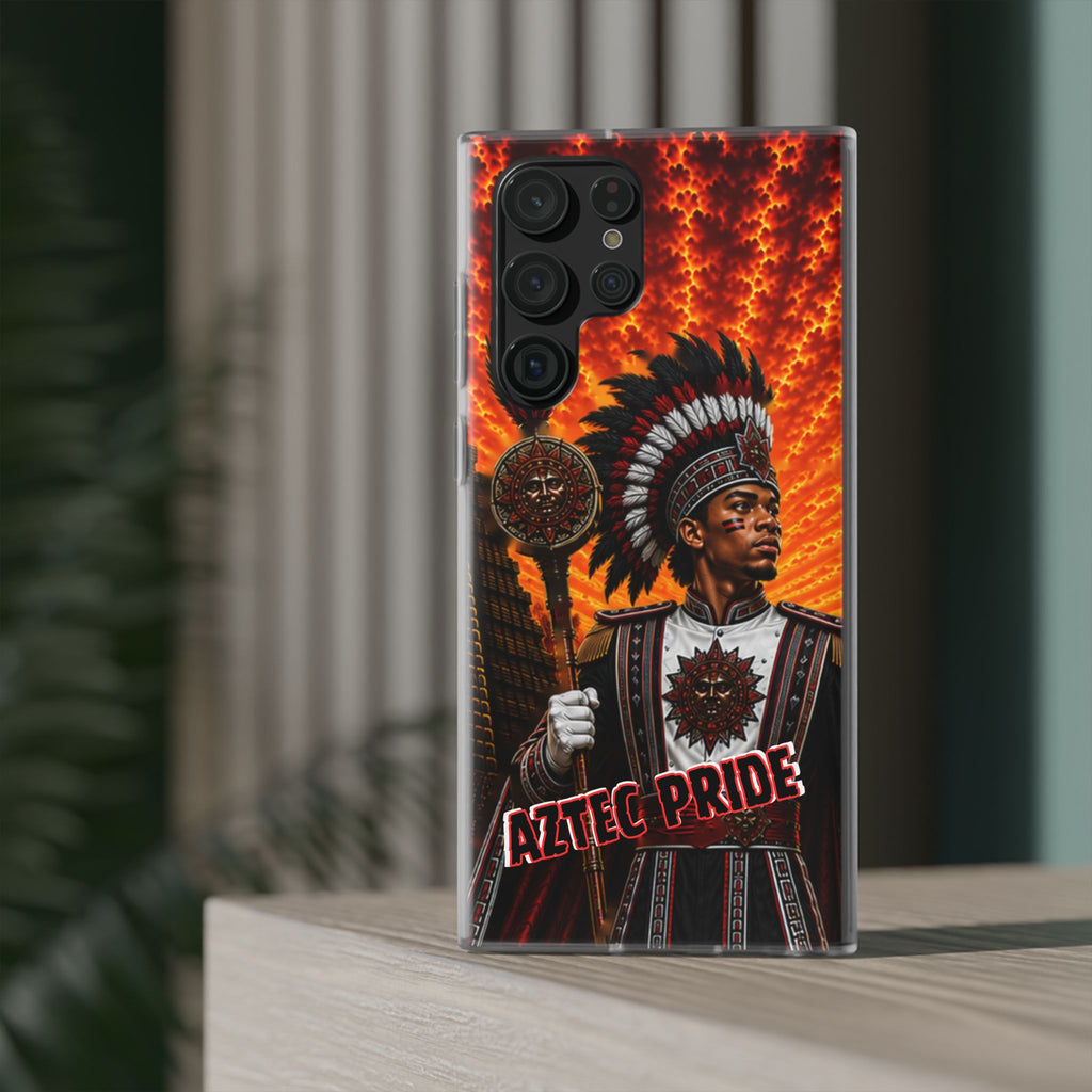 Aztec Drum Major Warrior – Flexi Phone Case (iPhone & Samsung • Clear TPU • Made & Shipped in the USA • 🚚 FREE USA Shipping • Personalized Option)