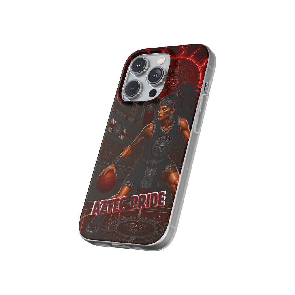 Aztec Basketball Female Warrior – Flexi Phone Case (iPhone & Samsung • Clear TPU • Made & Shipped in the USA • 🚚 FREE USA Shipping • Personalized Option)