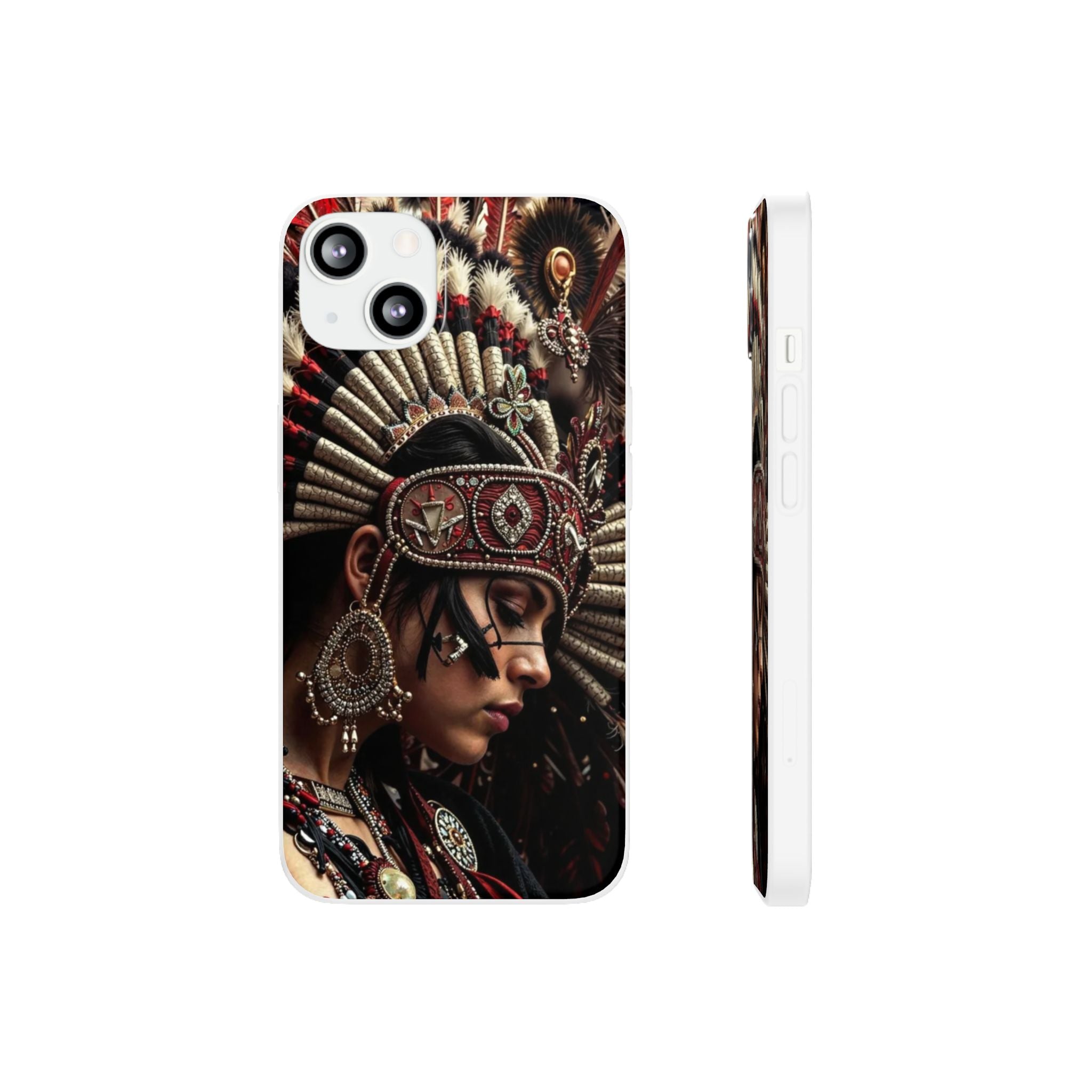 Aztec Goddess Spirit – Flexi Phone Case (iPhone & Samsung • Clear TPU • Made in USA • Personalized Option)