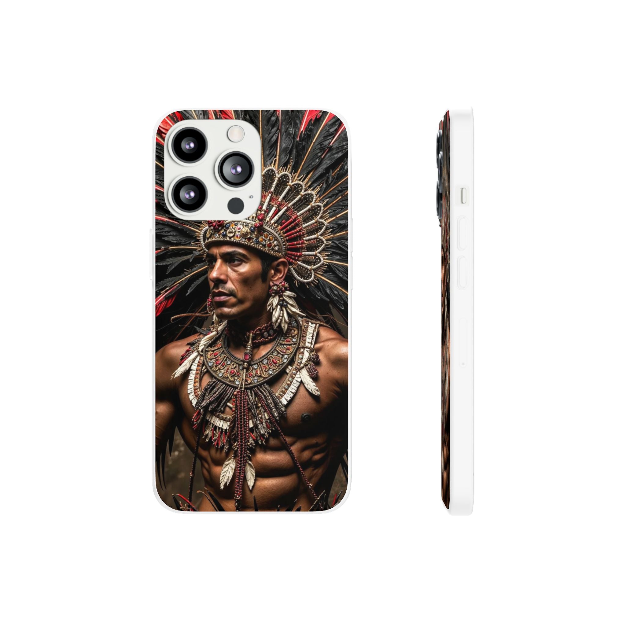 Aztec Sun Guardian – Flexi Phone Case (iPhone & Samsung • Clear TPU • Made in USA • Personalized Option)