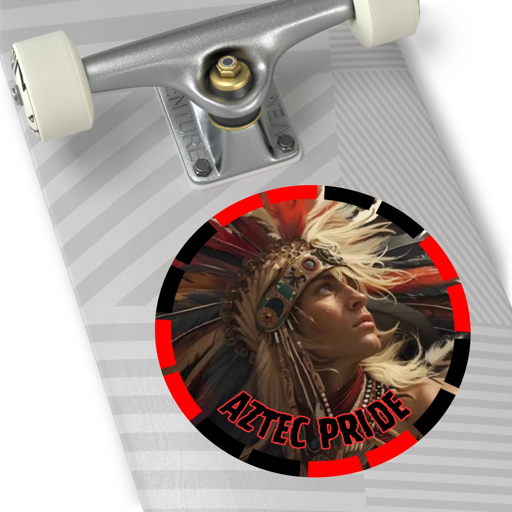 Aztec Sky Prince Round Vinyl Sticker – Waterproof Matte Decal (2”–6”)