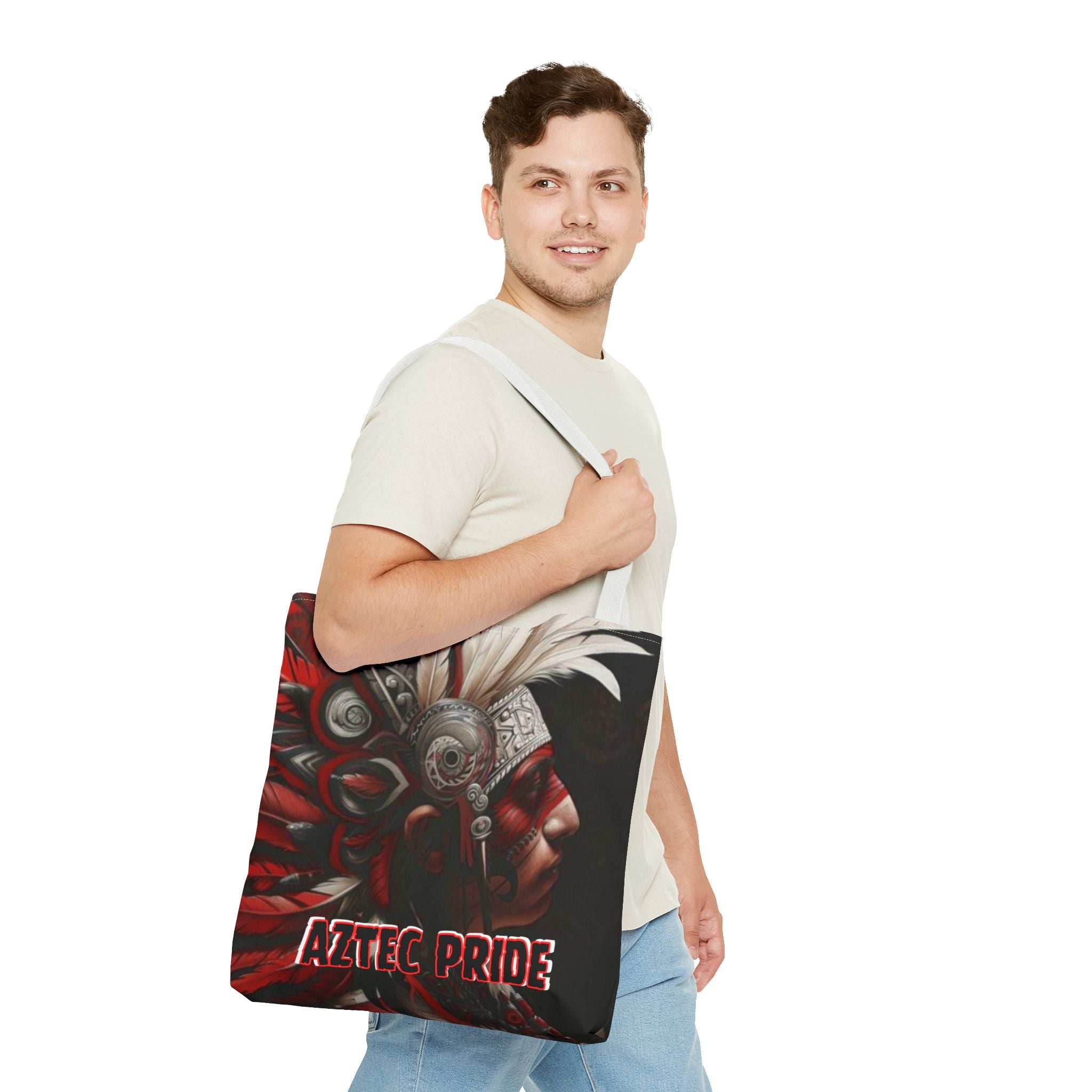 Aztec Warrior King Tote Bag – Aztec-Inspired Reusable Shopping Bag | GringoArte