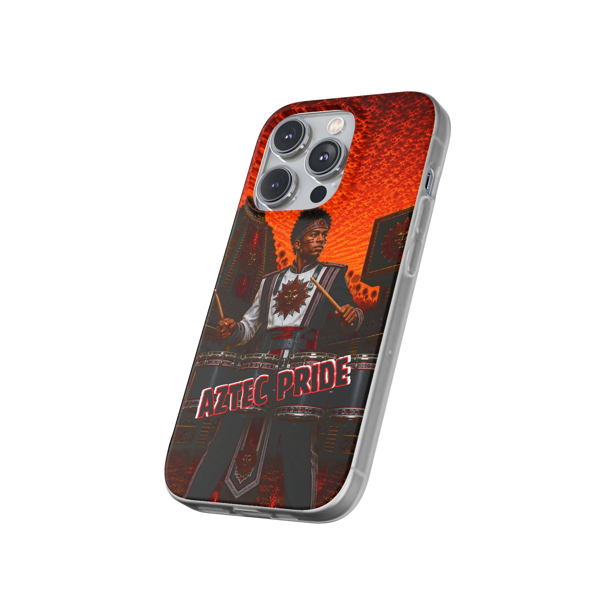 Aztec Band Warrior – Flexi Phone Case (iPhone & Samsung • Clear TPU • Made & Shipped in the USA • 🚚 FREE USA Shipping • Personalized Option)