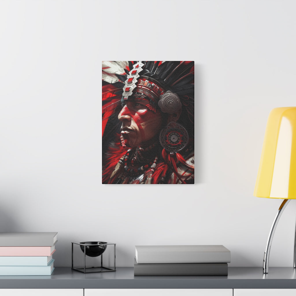 Aztec Loyal Warrior – Bold Aztec Wall Art Canvas