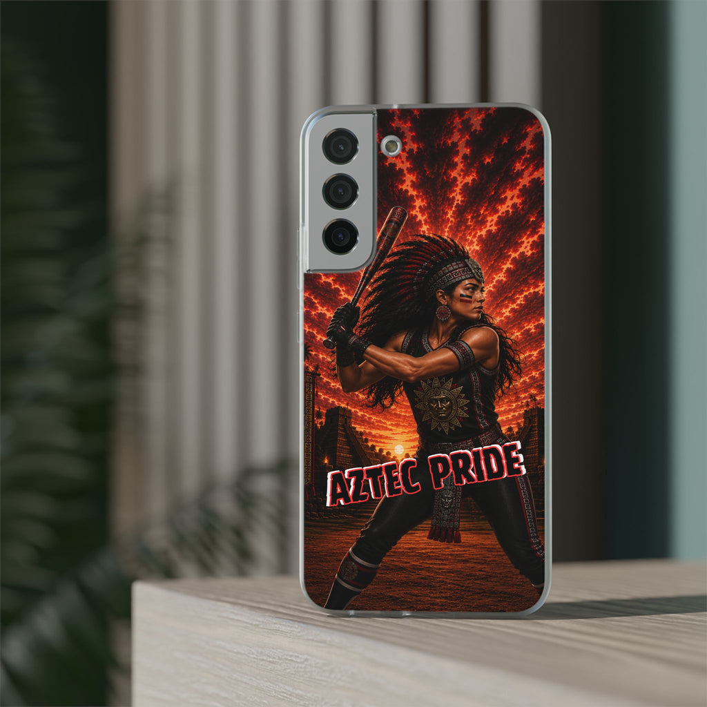 Aztec Softball Warrior – Flexi Phone Case (iPhone & Samsung • Clear TPU • Made & Shipped in the USA • 🚚 FREE USA Shipping • Personalized Option)
