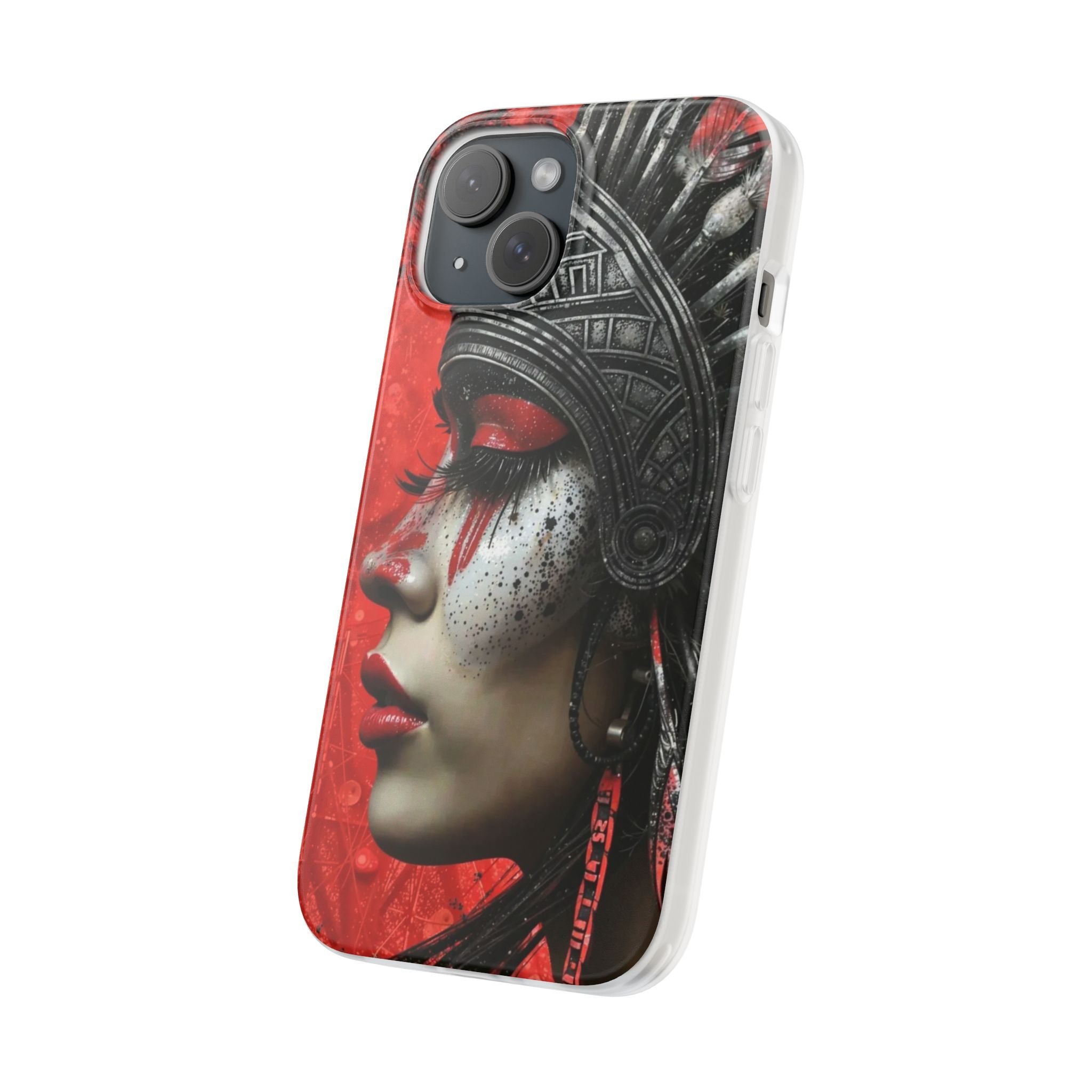 Aztec Fearless Goddess – Flexi Phone Case (iPhone & Samsung • Clear TPU • Made in USA • Personalized Option)