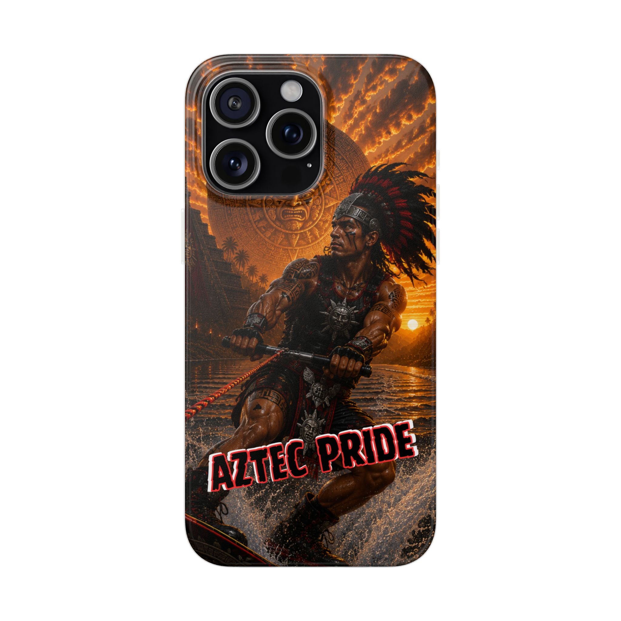 Aztec Wakeboard Male Warrior – Flexi Phone Case (iPhone & Samsung • Clear TPU • Made & Shipped in the USA • 🚚 FREE USA Shipping • Personalized Option)