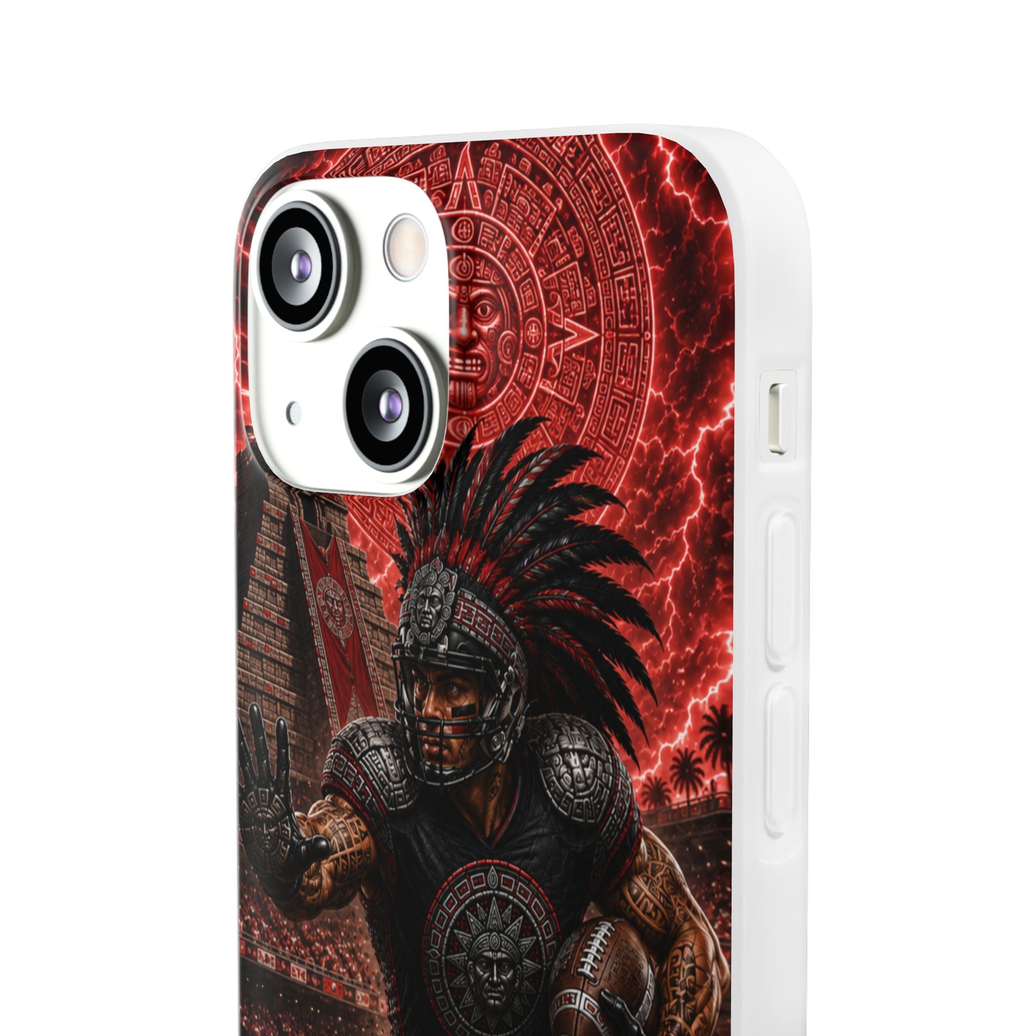Aztec Football Warrior – Flexi Phone Case (iPhone & Samsung • Clear TPU • Made in USA • Personalized Option)