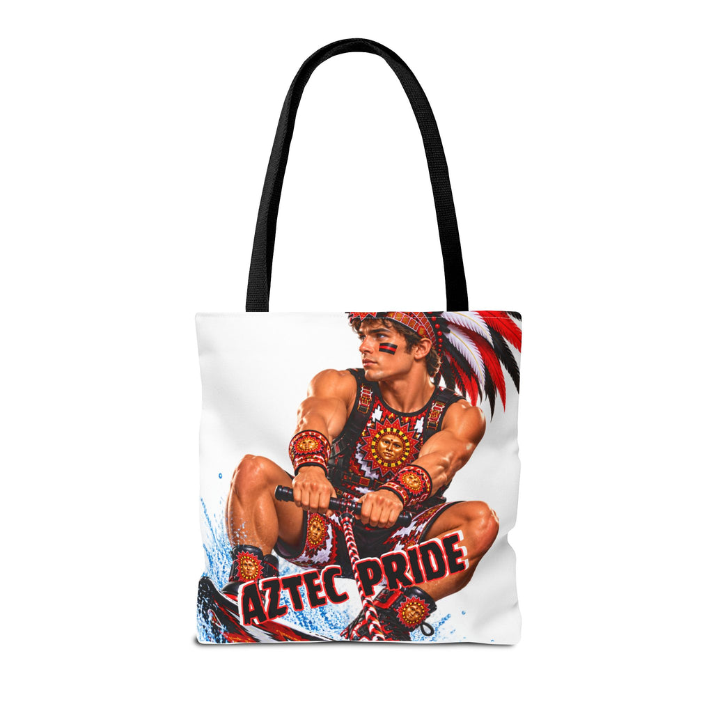 Aztec Waterski Wakeboard Warrior Tote Bag | Aztec-Inspired AI Art • Made & Shipped in the USA • 🚚 FREE USA Shipping • FREE Personalization