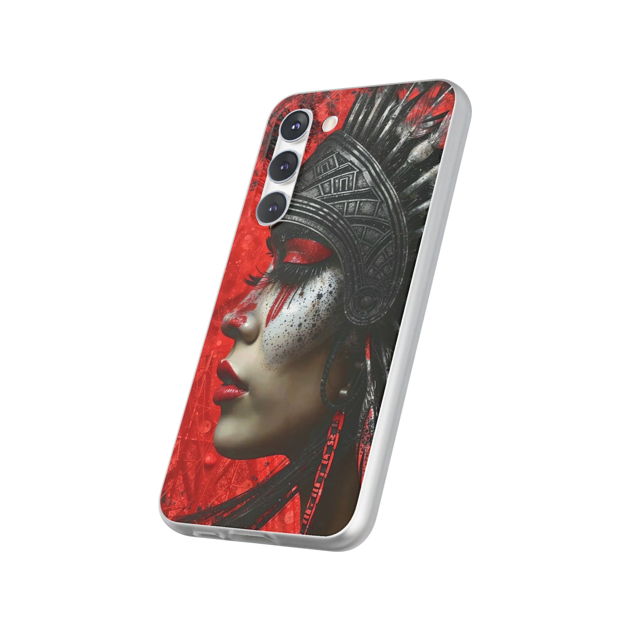 Aztec Fearless Goddess – Flexi Phone Case (iPhone & Samsung • Clear TPU • Made in USA • Personalized Option)