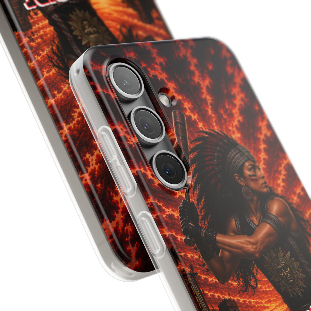 Aztec Softball Warrior – Flexi Phone Case (iPhone & Samsung • Clear TPU • Made & Shipped in the USA • 🚚 FREE USA Shipping • Personalized Option)