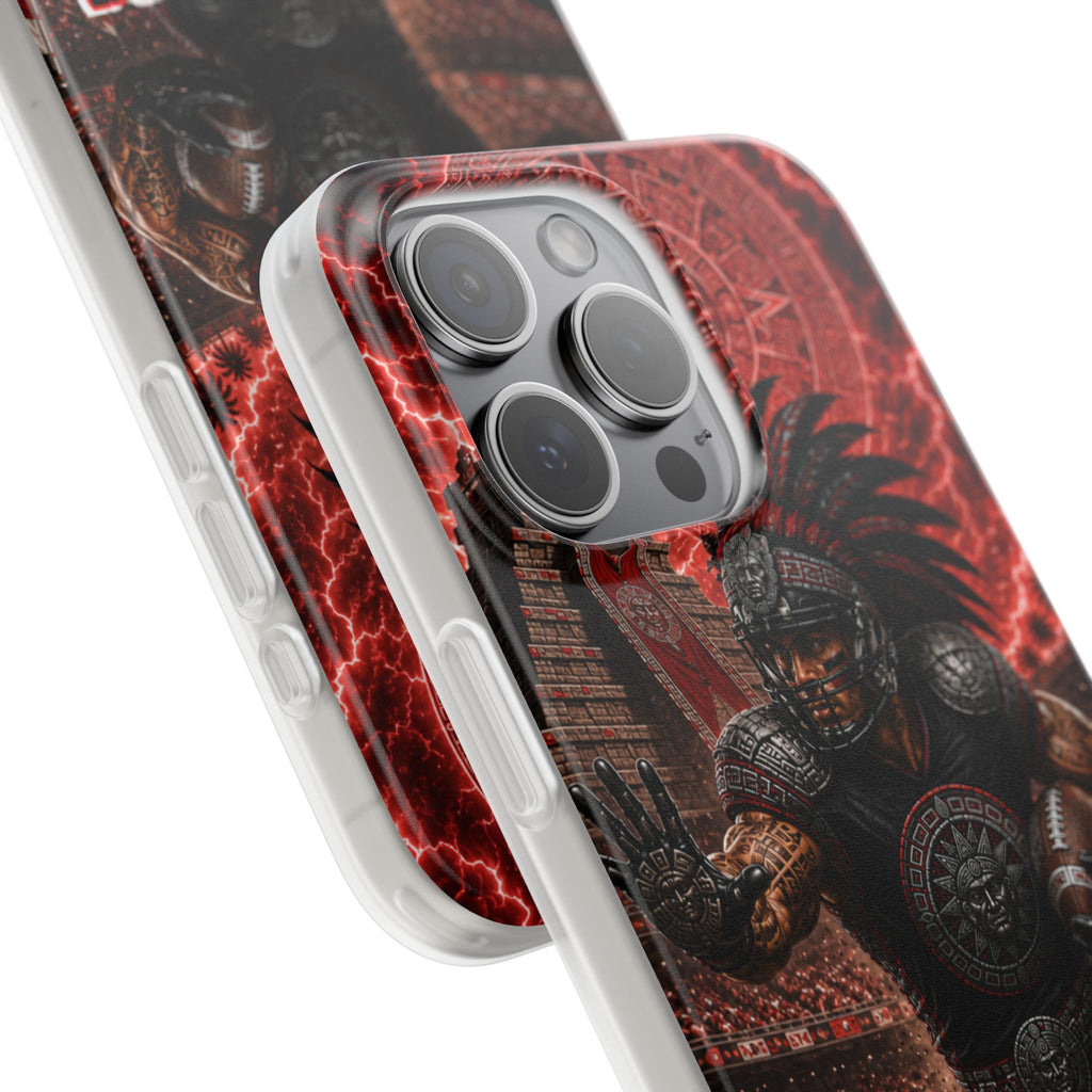 Aztec Football Warrior – Flexi Phone Case (iPhone & Samsung • Clear TPU • Made in USA • Personalized Option)