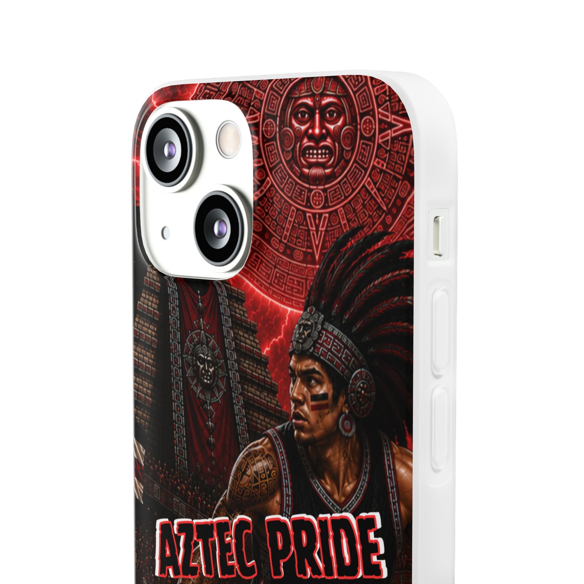 Aztec Basketall Warrior – Flexi Phone Case (iPhone & Samsung • Clear TPU • Made & Shipped in the USA • 🚚 FREE USA Shipping • Personalized Option)