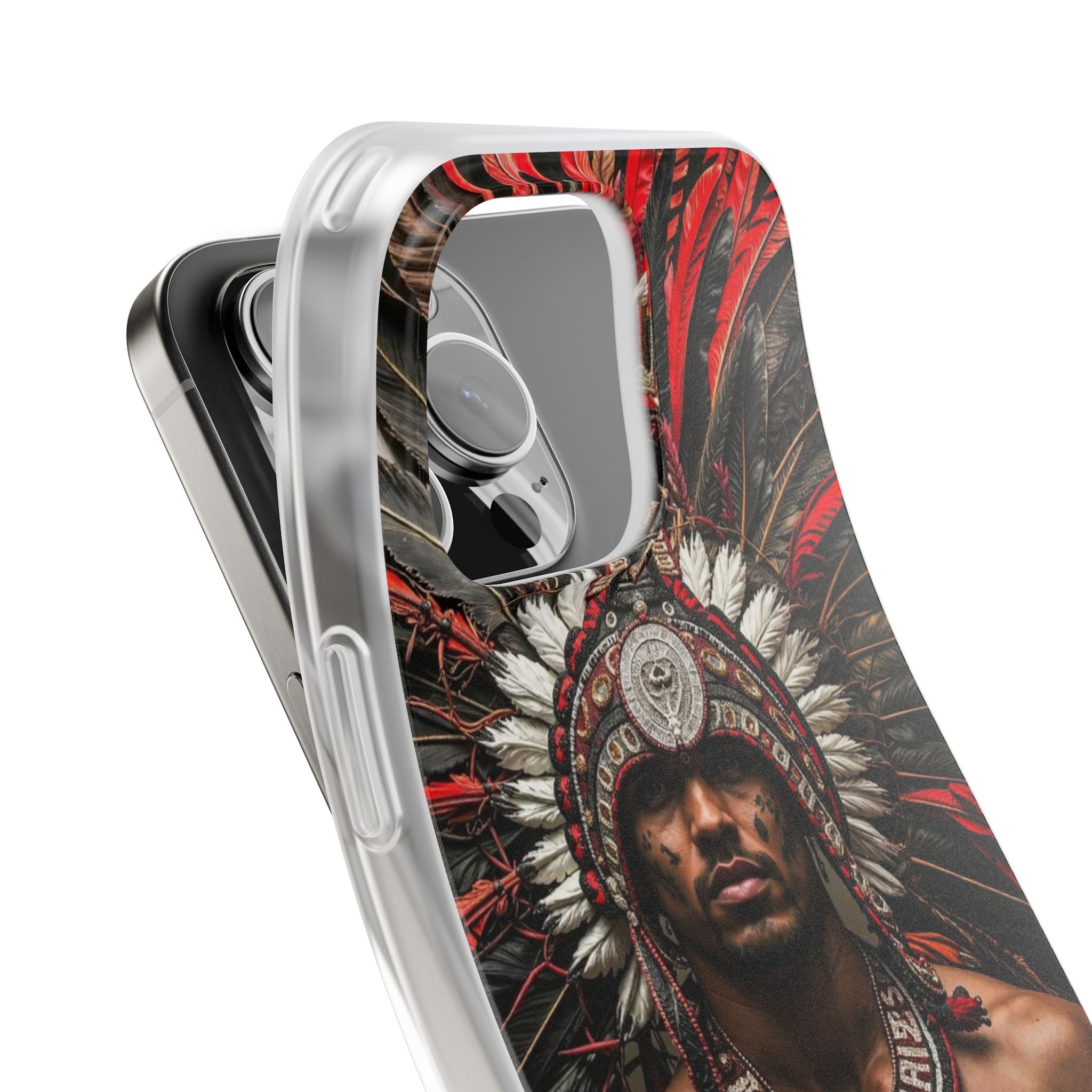 Aztec Warrior Eagle – Flexi Phone Case (iPhone & Samsung • Clear TPU • Made in USA • Personalized Option)