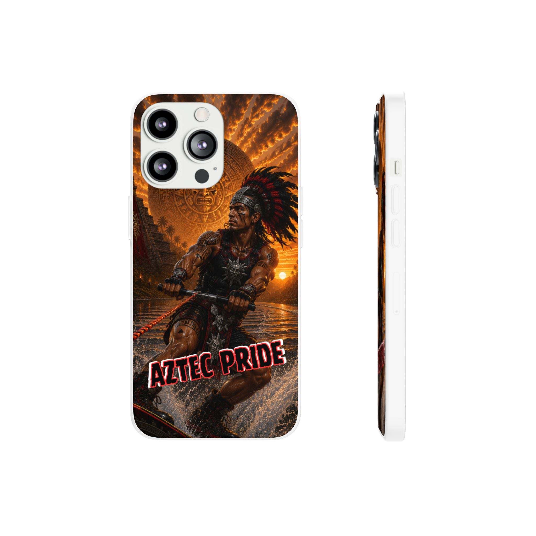 Aztec Wakeboard Male Warrior – Flexi Phone Case (iPhone & Samsung • Clear TPU • Made & Shipped in the USA • 🚚 FREE USA Shipping • Personalized Option)