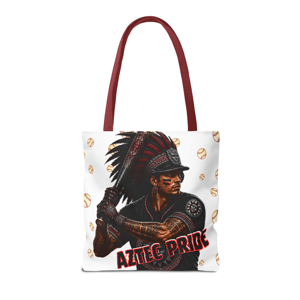 Aztec Baseball Warrior Tote Bag | Aztec-Inspired AI Art • Made & Shipped in the USA • 🚚 FREE USA Shipping • FREE Personalization