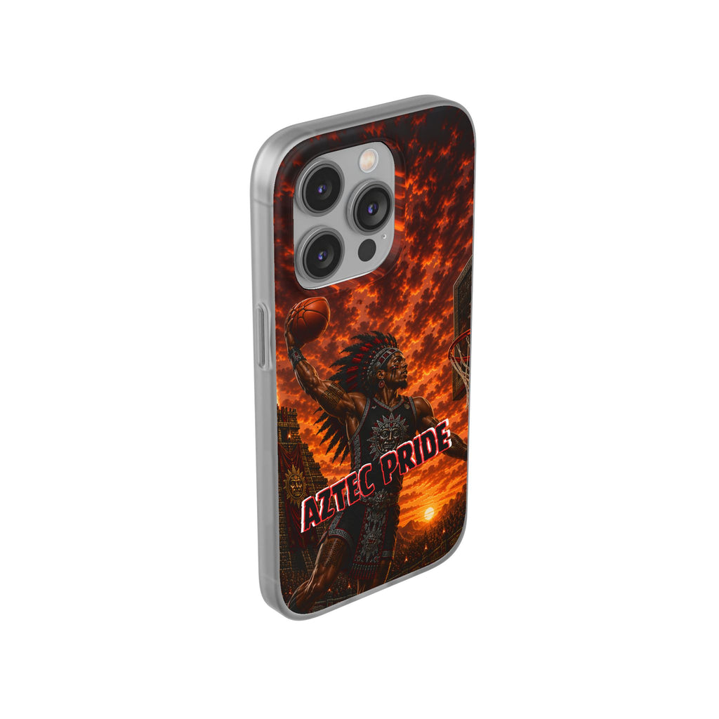 Aztec Basketball Male Warrior – Flexi Phone Case (iPhone & Samsung • Clear TPU • Made & Shipped in the USA • 🚚 FREE USA Shipping • Personalized Option)
