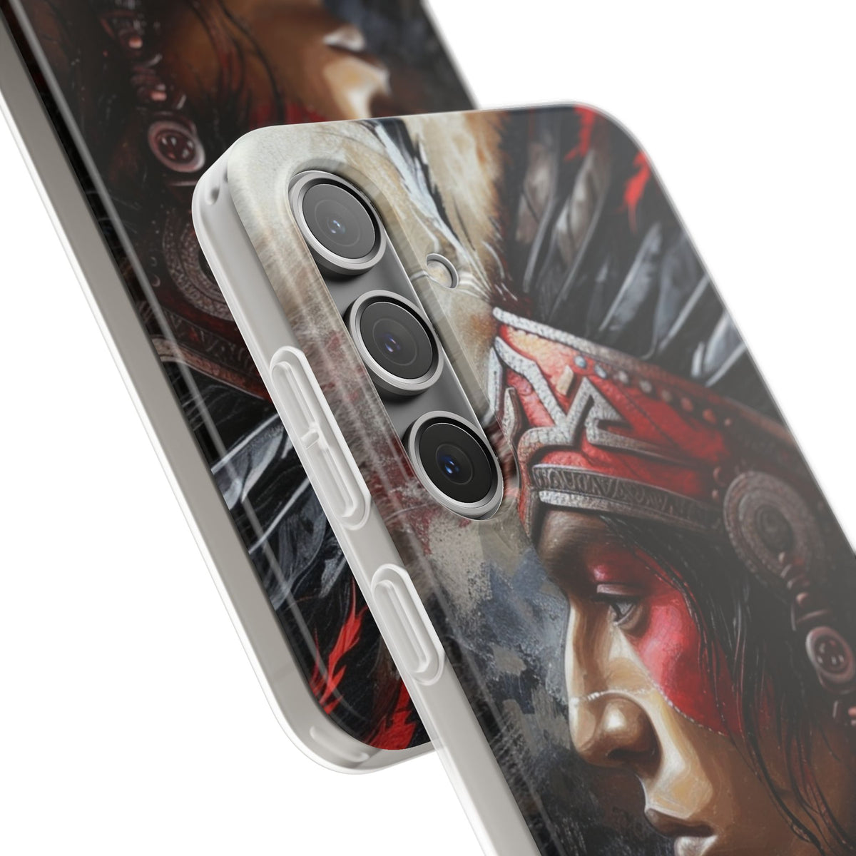 Aztec Silent Warrior – Flexi Phone Case (iPhone & Samsung • Clear TPU • Made in USA • Personalized Option)