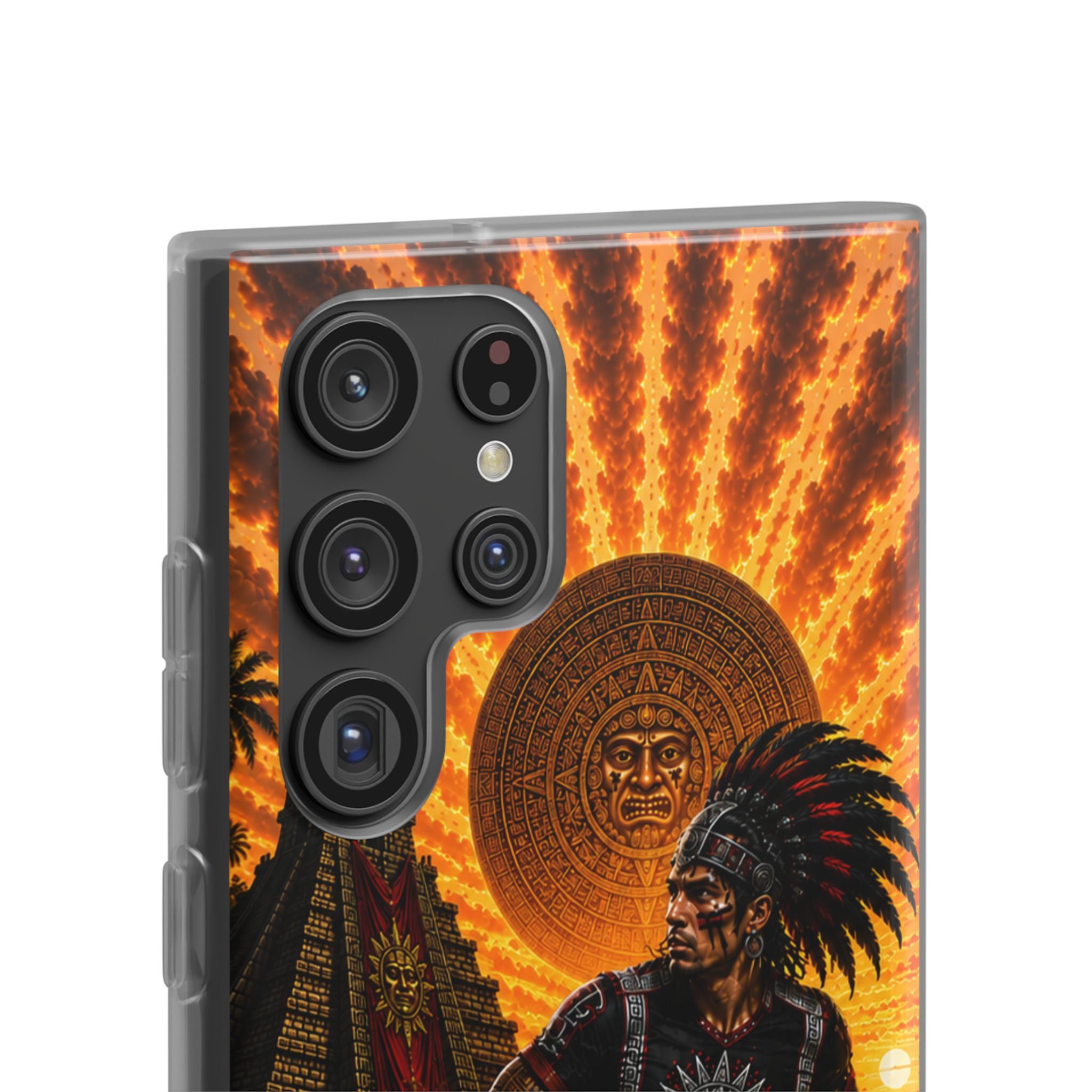 Aztec Soccer Male Warrior – Flexi Phone Case (iPhone & Samsung • Clear TPU • Made & Shipped in the USA • 🚚 FREE USA Shipping • Personalized Option)