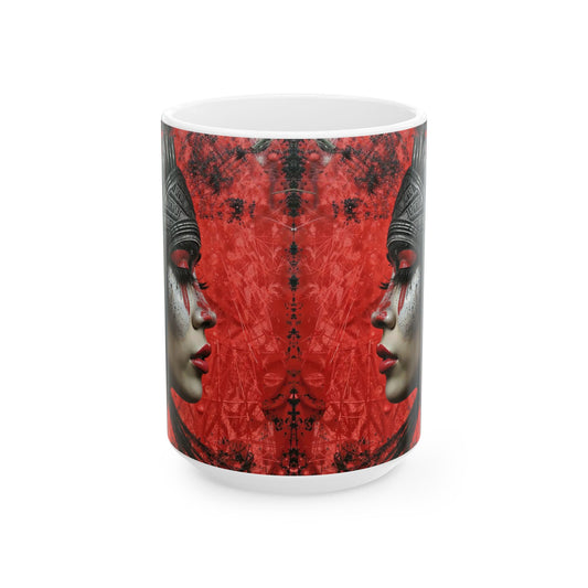 Aztec Fearless Goddess – Ceramic Mug (11oz, 15oz • Dishwasher & Microwave Safe • Made in USA • Personalized Option)