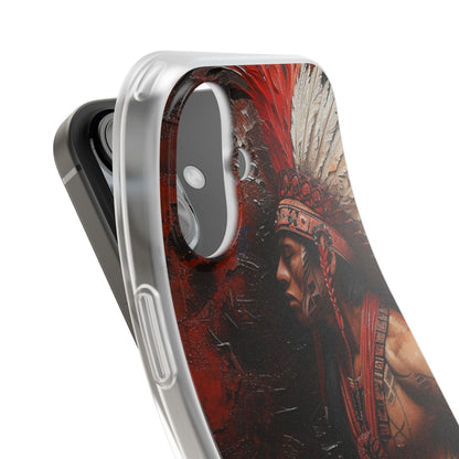 Aztec Noble Warrior – Flexi Phone Case (iPhone & Samsung • Clear TPU • Made in USA • Personalized Option)