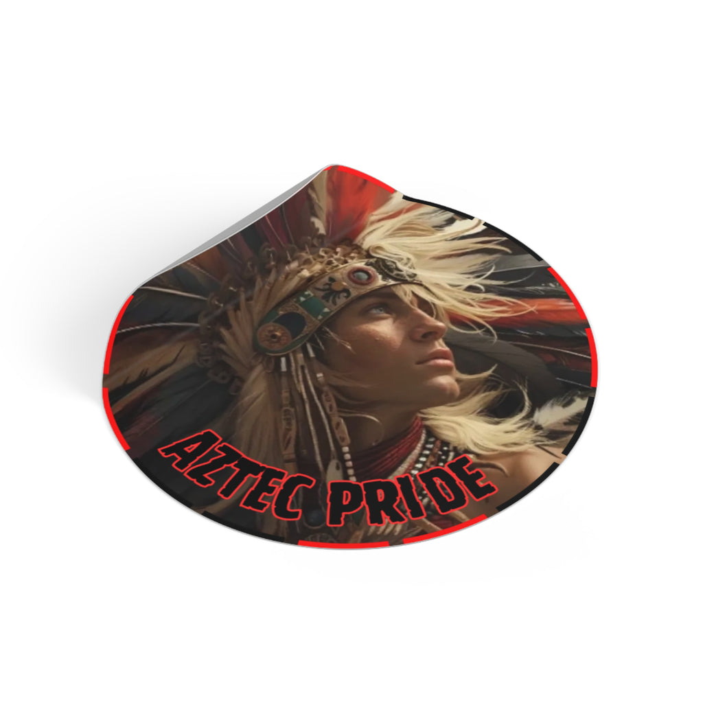 Aztec Sky Prince Round Vinyl Sticker – Waterproof Matte Decal (2”–6”)
