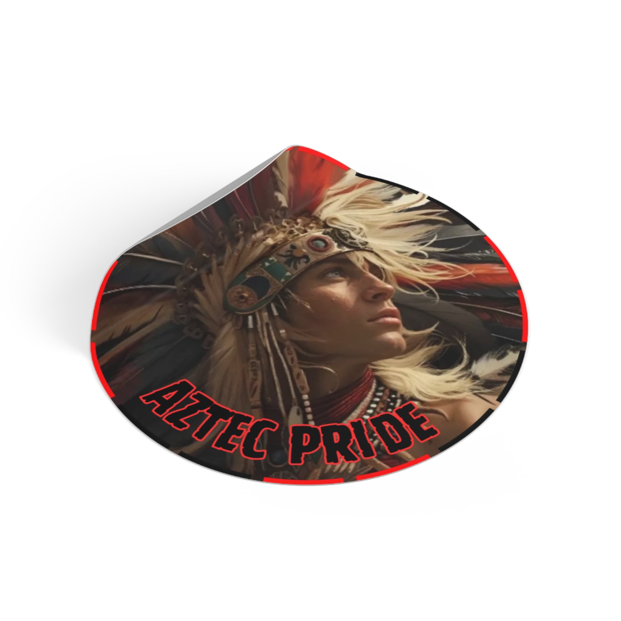 Aztec Sky Prince Round Vinyl Sticker – Waterproof Matte Decal (2”–6”)